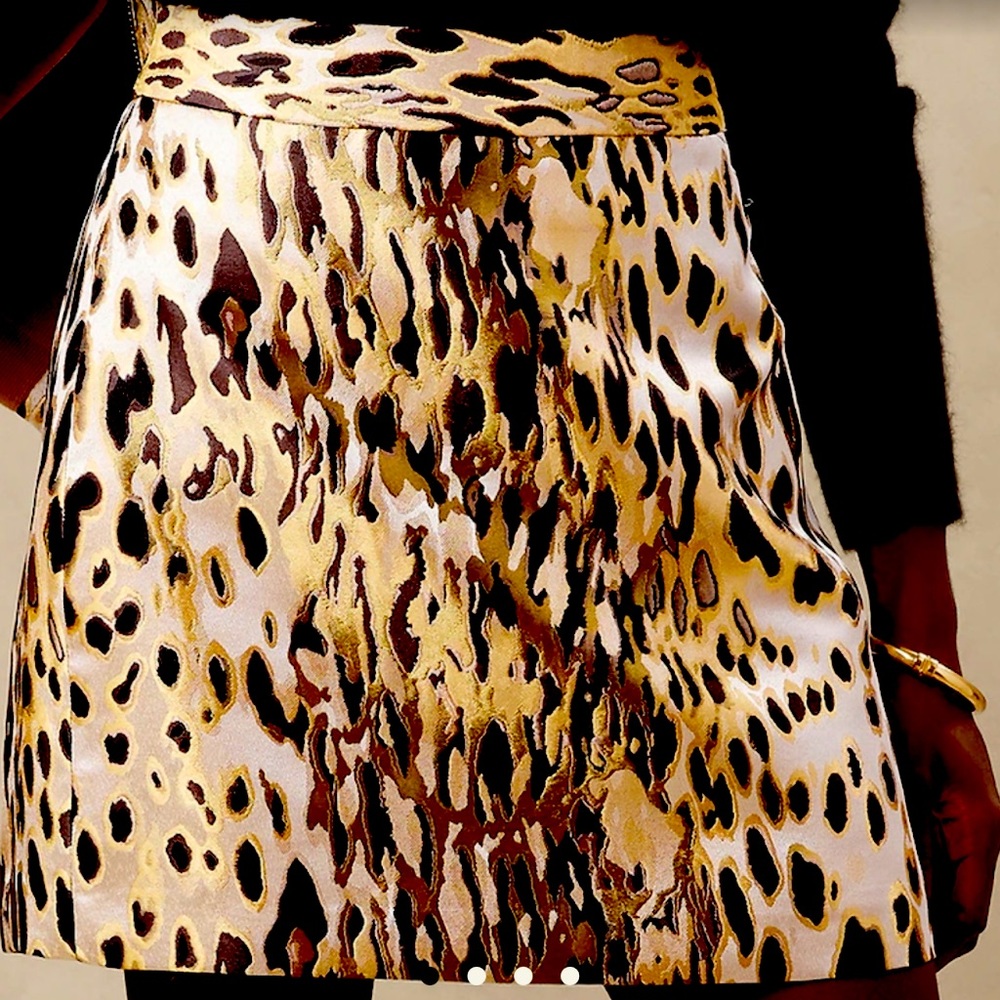 BROCADE MINI SKIRT Color: Leopard